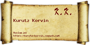 Kurutz Korvin névjegykártya
